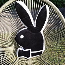 Playboy Bunny Cushion 2005 Vintage Retro Y2K Black Rabbit Head Design 