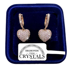 Orecchini Cuore Tempestato pl. Oro Giallo 18K con Cristalli Zirconi S/80