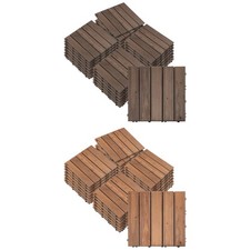 Outsunny Piastrelle per Esterni a Incastro in Legno Set 27 Pezzi