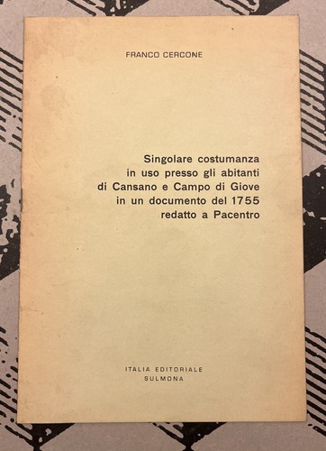 Singolare costumanza abitanti