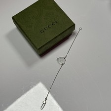 Bracciale Gucci Cuore Argento Sterling 17 cm Autentico
