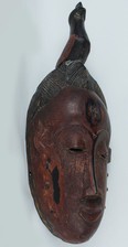 GRANDE MASCHERA ARTE AFRICANA SCOLPITA IN LEGNO