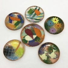 FANTASTICO SET VINTAGE SMALTI ANNI 50 FIRMATI LIETO ELBA SMALTO SU RAME de poli