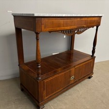 Antica credenza CARLO X 1840 - console noce marmo bardiglio . restaurata .