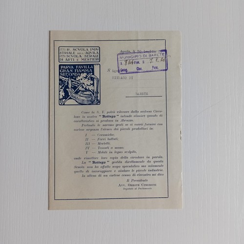 1926 bottega arte abbruzzese - bottega,