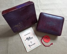 Mido rare vintage kit leather watch box burgundy outer box with booklet and tag