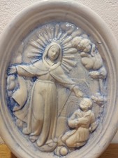 MADONNA MISERICORDIA Savona Beato Botta Bianco Blu Piastra 