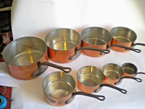 Vintage french copper pots - copper,