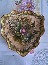 Vassoio Decorativo Floreale – Ceramica Ericina – Anni ’70, Artigianato Siciliano