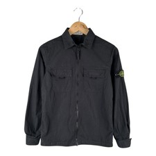 Giacca sovracamicia ragazzo bambino STONE ISLAND JUNIOR full zip nera taglia 12/156