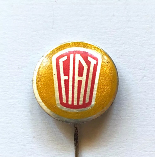Yellow fiat pin badge - fiat, car