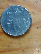 RARA MICRO MONETA 50 LIRE piccole CON ERRORE DI CONIO DEL 1990