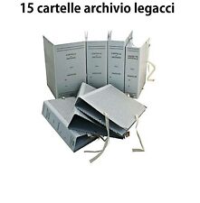 15 CARTELLE FALDONI ARCHIVIO CON LEGACCI DORSO 10 MIS. 25X35 CM
