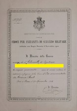 Regno - Diploma di Croce di Anzianità (oro con corona)