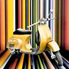 Quadro Vespa Gialla 2 Vintage