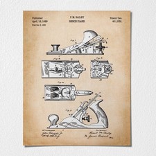 Regali per falegname, stampa poster aereo banco brevetto