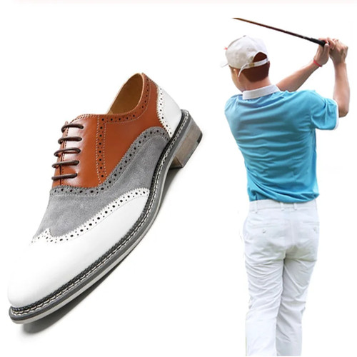 Scarpe golf uomo vera pelle - scarpe,