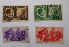 REGNO ITALIA  1941 ASSE HITLER MUSSOLINI N. 4 VALORI CENT. 10, 25,50 E CENT.75