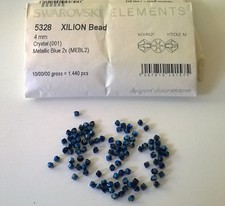 PIETRE CRISTALLO SWAROVSKI ELEMENTS BICONO METALLIC BLUE 4 mm