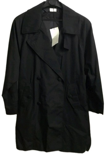 Cappotto nero doppiopetto con