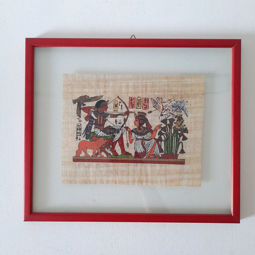 Quadro dipinto egizio - , su