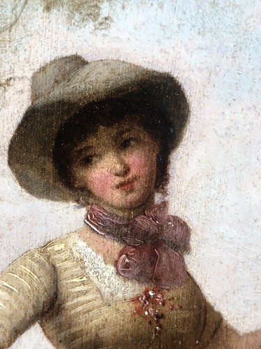 Dipinto olio antico vittoriano