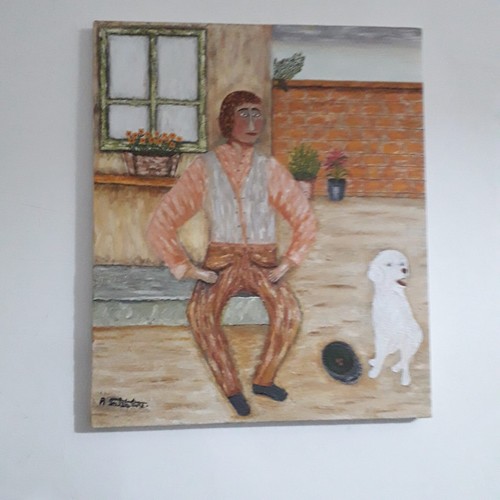 Quadro olio tela titolo - su,