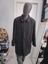 VERA PELLE Cappotto in misto cachemire usato uomo man Tg 54 grigio XYC682L