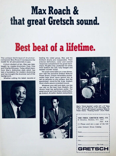Max roach vintage 1966 stampa - max,