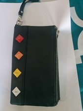 Portafoglio donna nero con inserti colorati