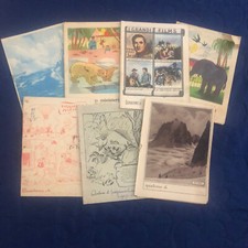 VINTAGE - LOTTO 7 QUADERNI SCOLASTICI  ANNI 50' - '60 - TEMI VARI - USATI