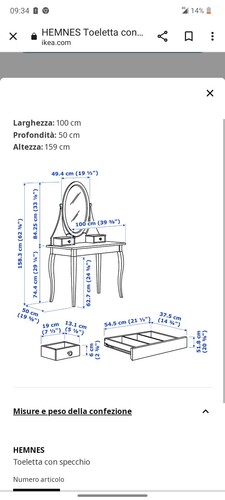 Specchiera toeletta ikea - toeletta,