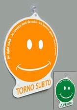 Cartello emoticon APERTO e