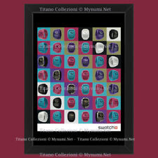 Anni ' 00  * Pubblicità Originale "Swatch, Scacchiera di Orologi Colorati" Corni