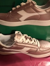 scarpe da ginnastica diadora donna borg elite in pelle taglia 5,5 prezzo consigliato £ 85 nuove con etichette colore fab!