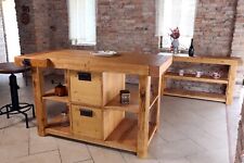 Banco Falegname per arredo isola cucina in legno massello 180x80h100cm SU MISURA