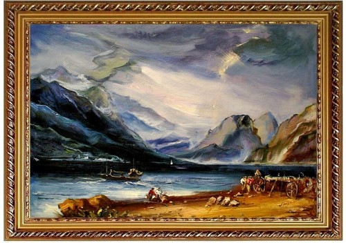 Quadro olio lago thun - quadro, thun,