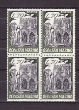 Francobolli San Marino 1961 Mostra Bophilex Bologna 70 Lire MNH QUARTINA SAS570