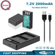 2x EN-EL9 2000mAh batteria e