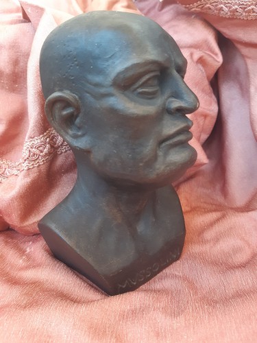 Busto terracotta nera - busto, benito