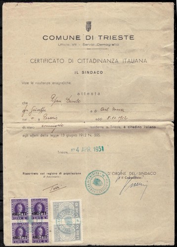 Italia trieste 1951 - trieste, a