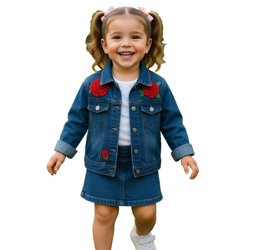 Disney girls denim jacket rose - denim,