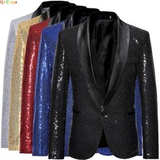 Giacca blazer uomo oro lucido