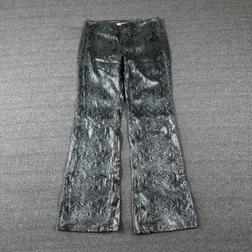 Pantalone bootcut ecopelle blu