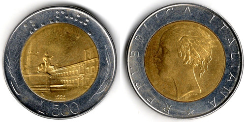 Italia 500 lire 1986 testa - 500,