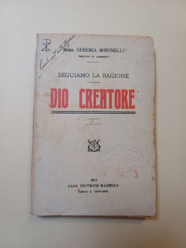 Dio creatore bonomelli - dio,