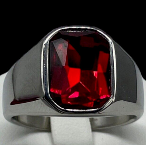 Anello uomo pietra rossa
