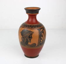 Vaso Greco Copia da Collezione Arte Greca Soprammobile in Terracotta Decorato