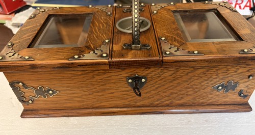 Edwardian oak humidor with - edwardian,
