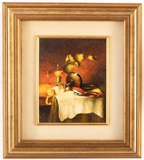 Opera unica dipinto quadro natura morta classico olio firmato in cornice